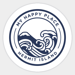 Hermit island, happy place Sticker